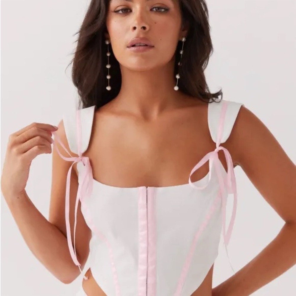 Peppermayo White and Pink Camisole